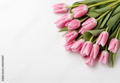 bouquet of pink tulips Generating By AI Technology