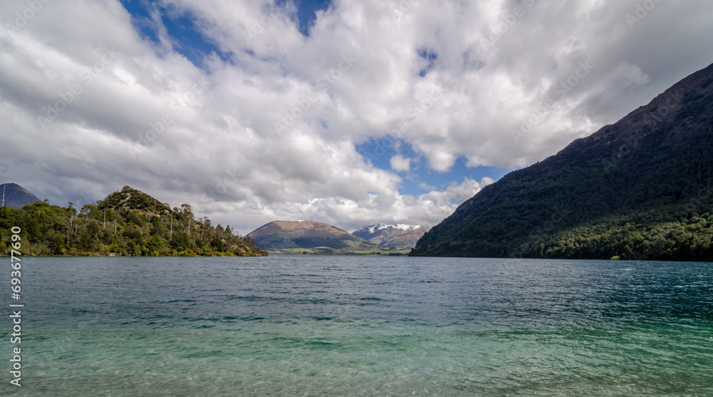 Bob's Cove near Queenstown New Zealand with Lake Wakatipu and mountains in background.