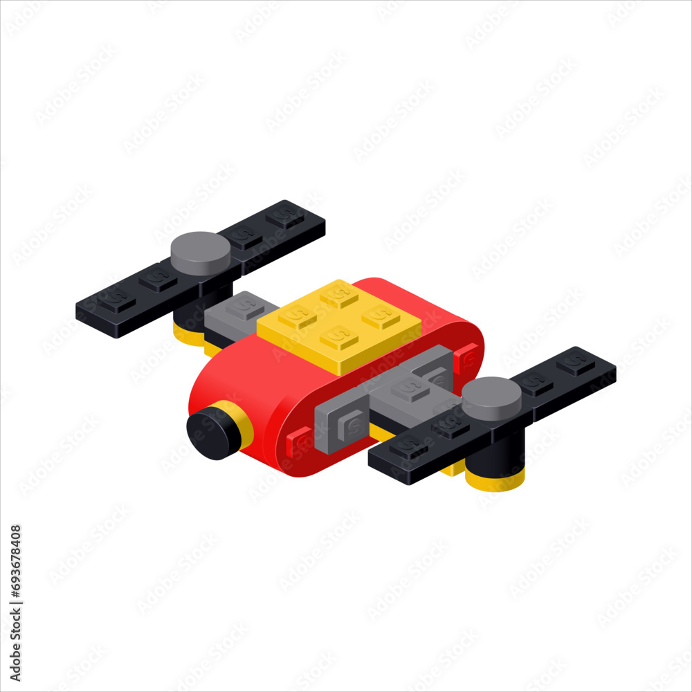 Fototapeta premium Color drone in isometry. Vector