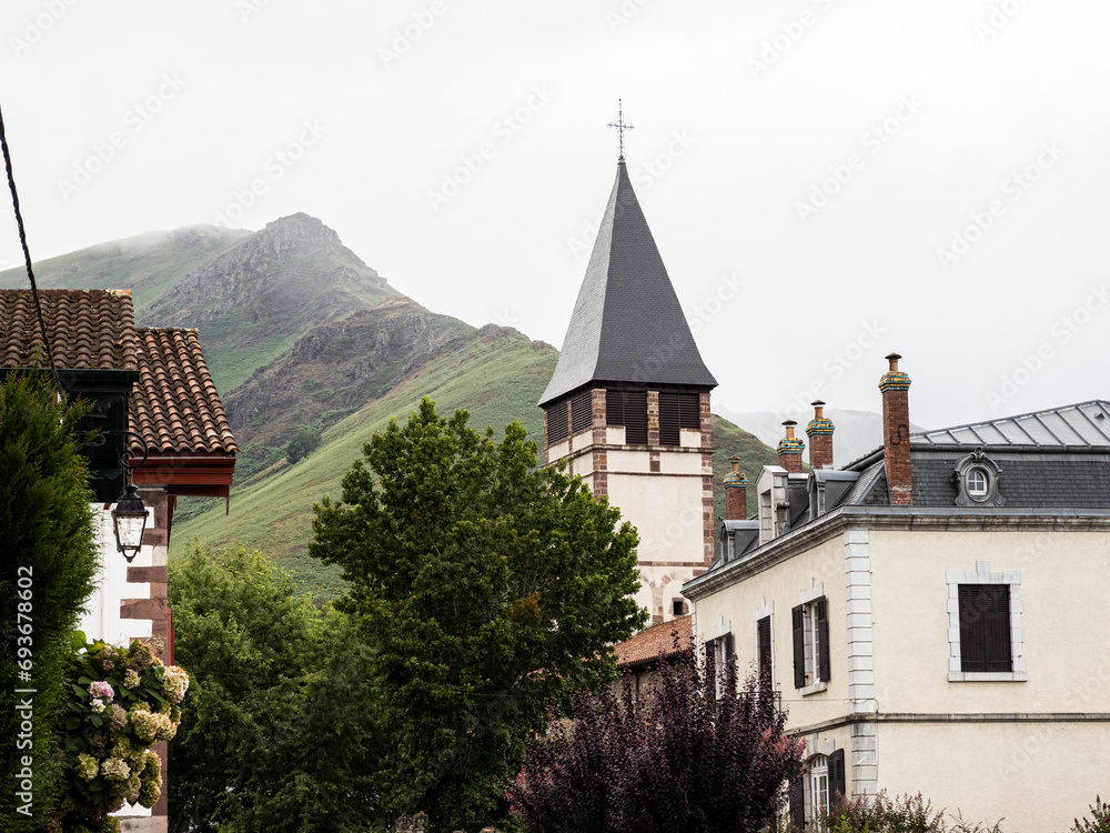 Church of Saint Étienne de Baigorry, Basque Country, New Aquitaine, France.