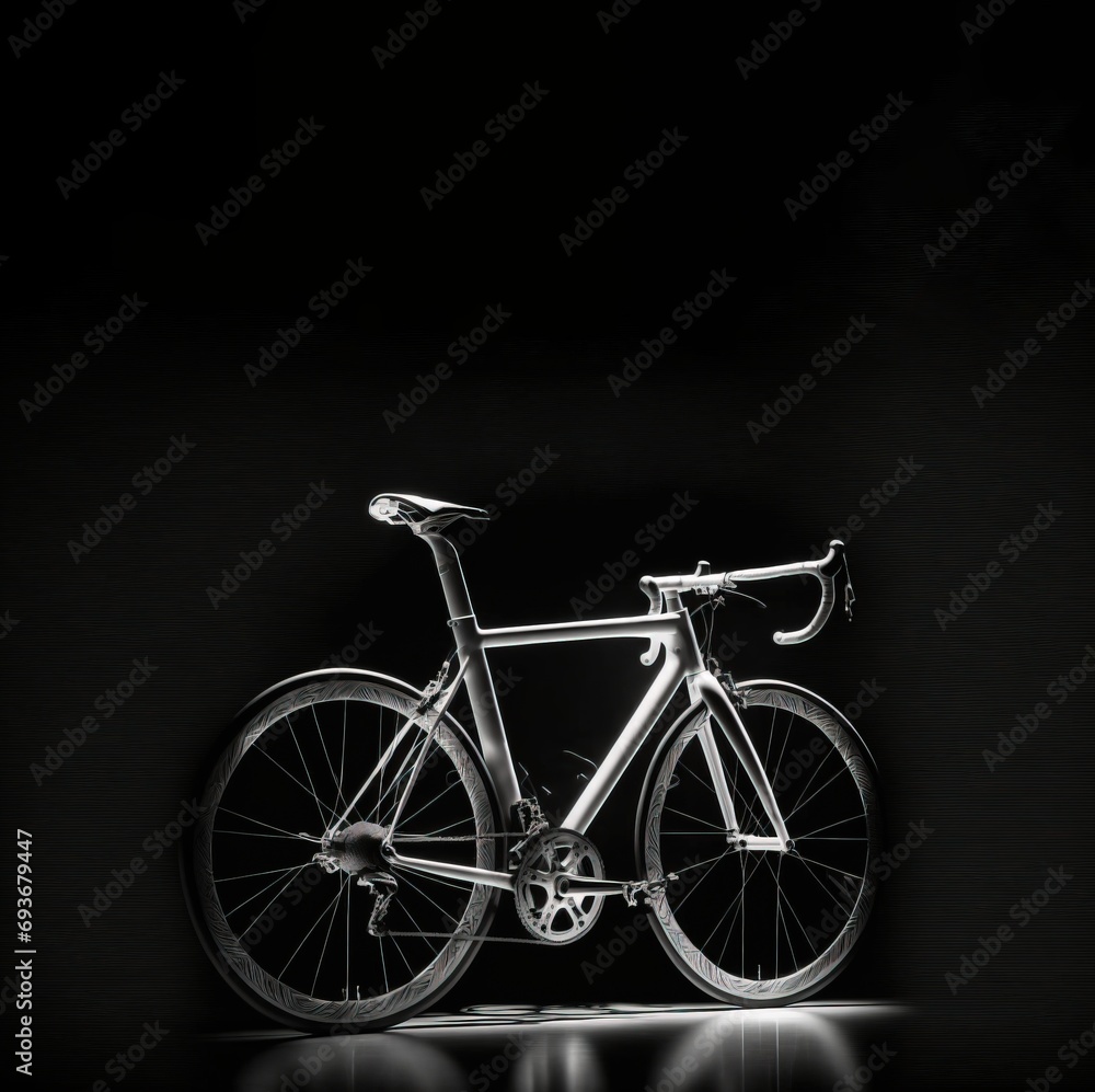 Fototapeta premium World Bicycle Day concept on black background, wallpaper isolate. AI generated.