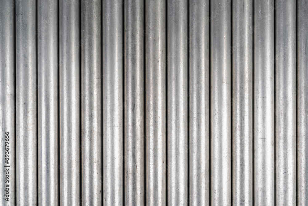 Obraz premium Set of paraller aluminum tubes as industrial background