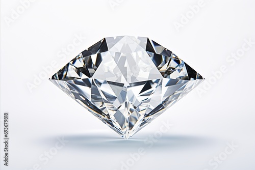 White diamond on isolated background shimmering gemstone symbolizing elegance and luxury
