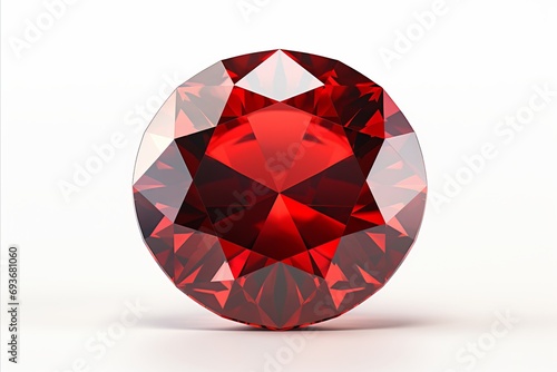 Stunning red diamond in isolation on a clean white background for design and jewelry concepts
