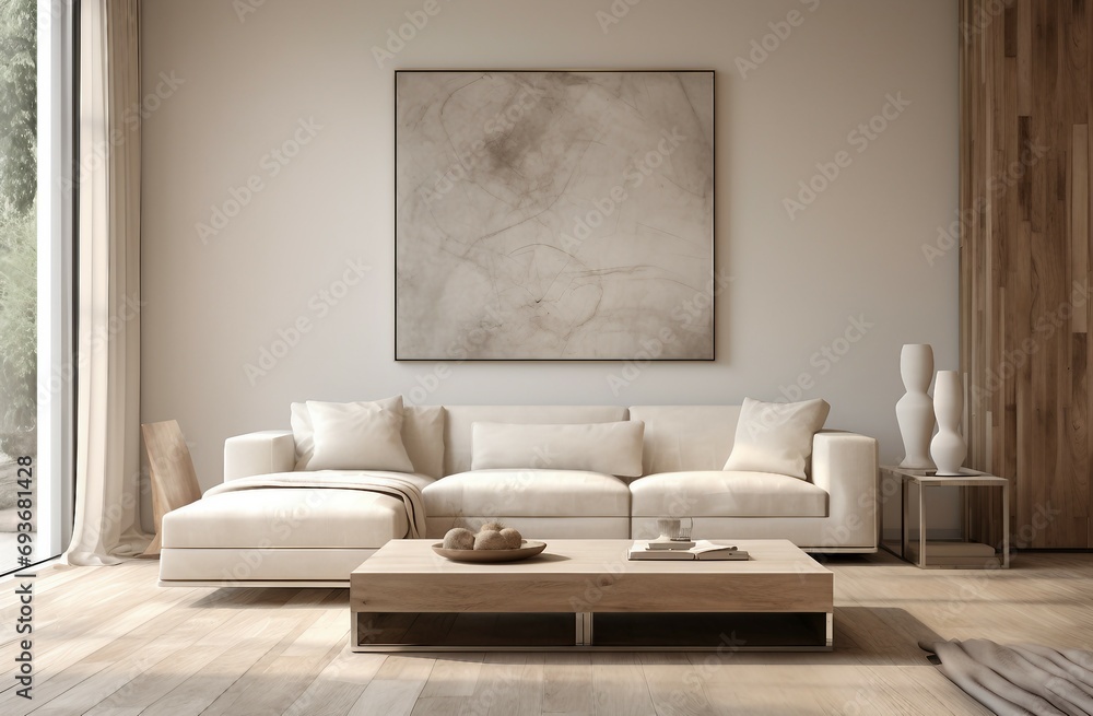 Poster mockup, poster in the room, frame on the wall, blank billboard in the room, design scene with a sofa Poster mockup, poster in the room, frame on the wall, blank billboard in the room, design scene with a sofa