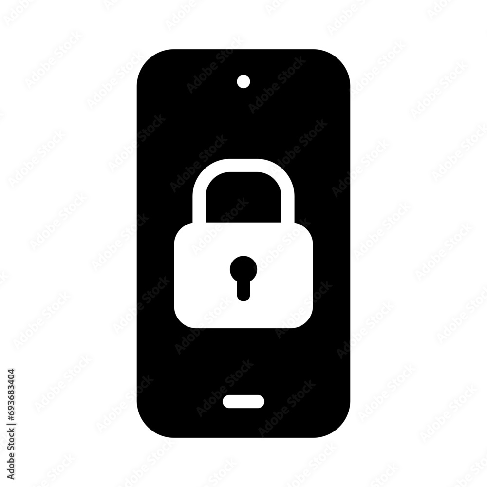 Locked smartphone icon. Icon about digital security system Locked smartphone icon. Icon about digital security system