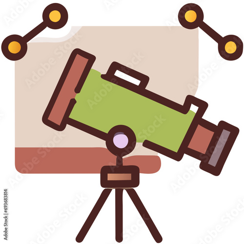 Telescope for foresight and trend anticipationvektor icon illustation