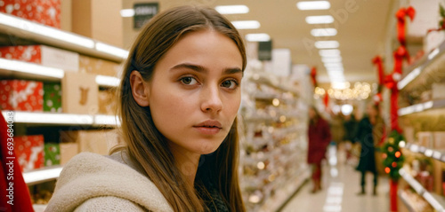 young woman shopping at chr...