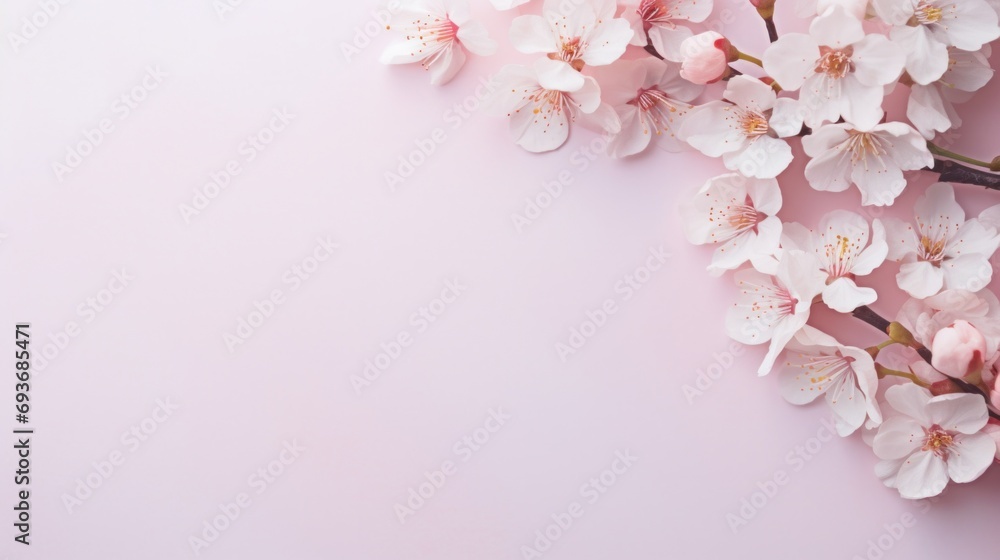 Elegant Spring Blossoms with largw copy space