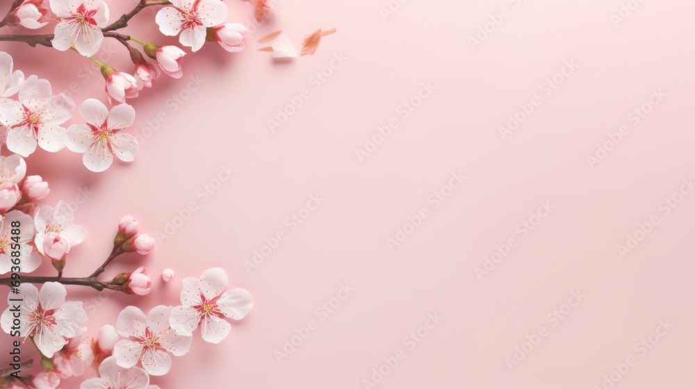 Elegant Spring Blossoms with largw copy space