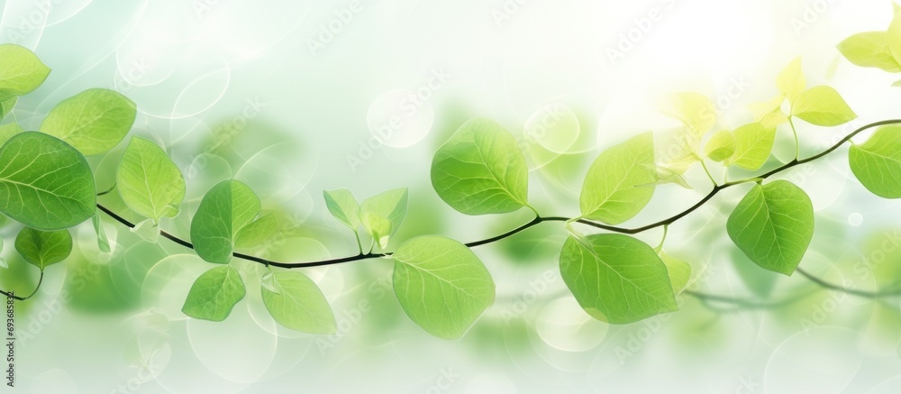green branches on the leafy branches with sunlight. green branches on the leafy branches with sunlight.