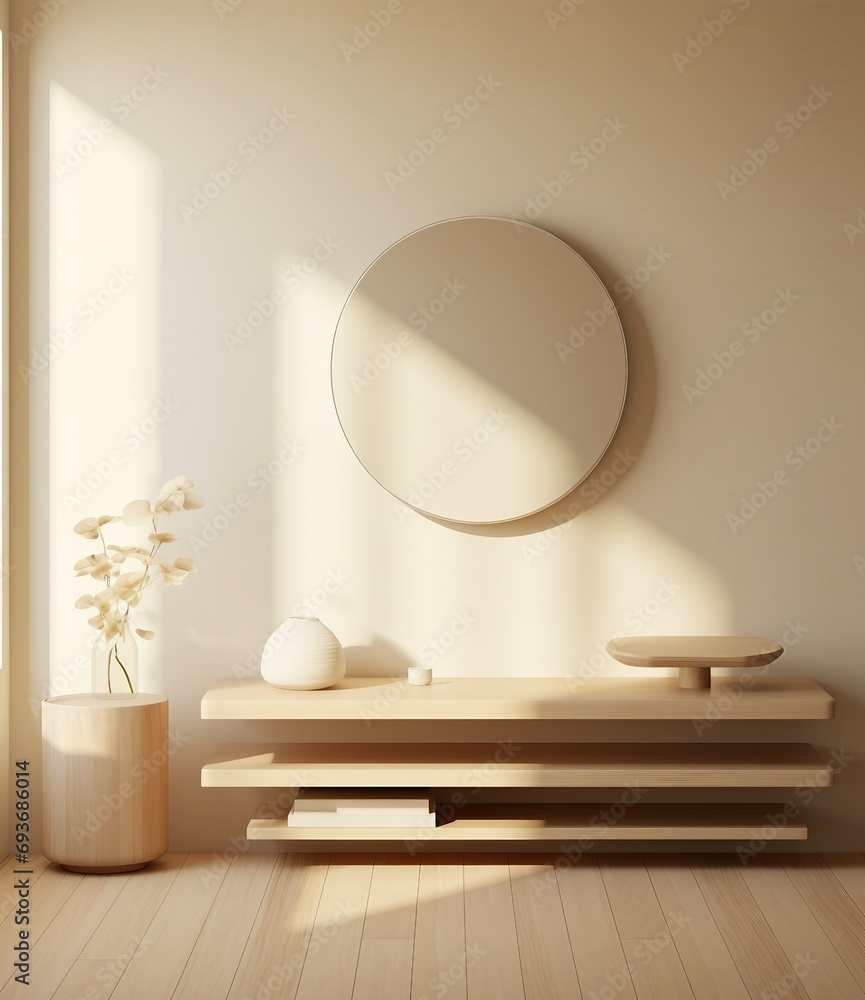 Poster mockup, poster in the room, frame on the wall, blank billboard in the room, modern living room Poster mockup, poster in the room, frame on the wall, blank billboard in the room, modern living room