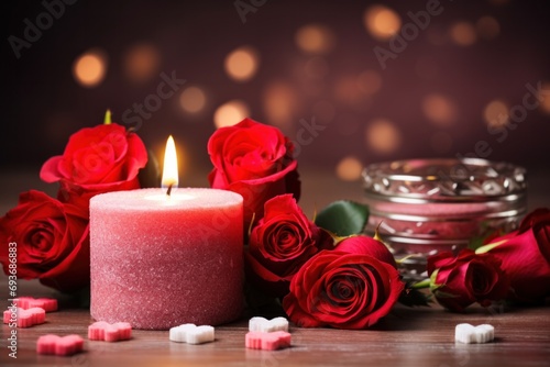 Romantic Valentine s Day ambiance  space for love notes