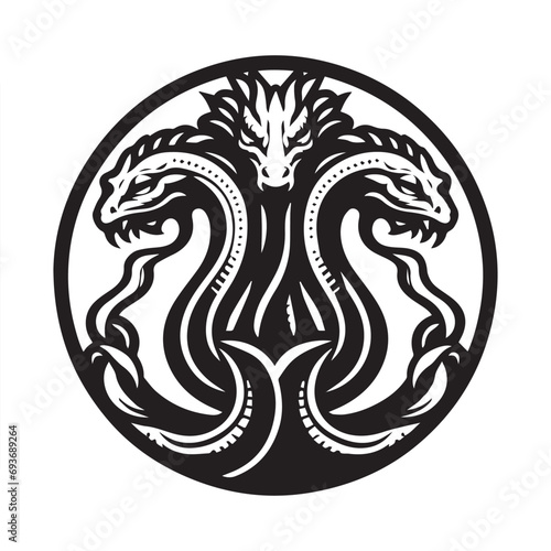 creature, danger, design, dragon, emblem, esport, face, fantasy, fenix, fly, game, head, hydra, legend, medieval, monster, mythology, power, sport, tattoo, vector, wild