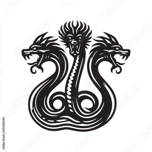 creature, danger, design, dragon, emblem, esport, face, fantasy, fenix, fly, game, head, hydra, legend, medieval, monster, mythology, power, sport, tattoo, vector, wild