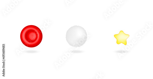Blood cells: Red Blood cell, erythrocyte, platelet, thrombocyte, and White blood cells, leukocytes. Vector illustration.	