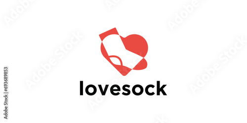 Love socks logo design concept. Socks and love logo style. photo