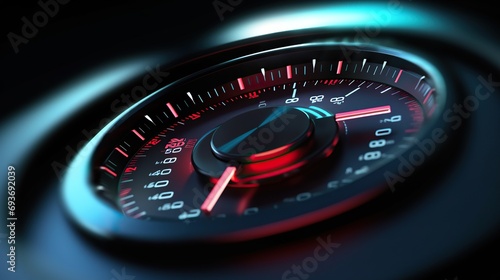 futuristic car speedometer gauge dial generative AI photo