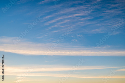 altostratus and cirrostratus cloudy pre twilight sky
