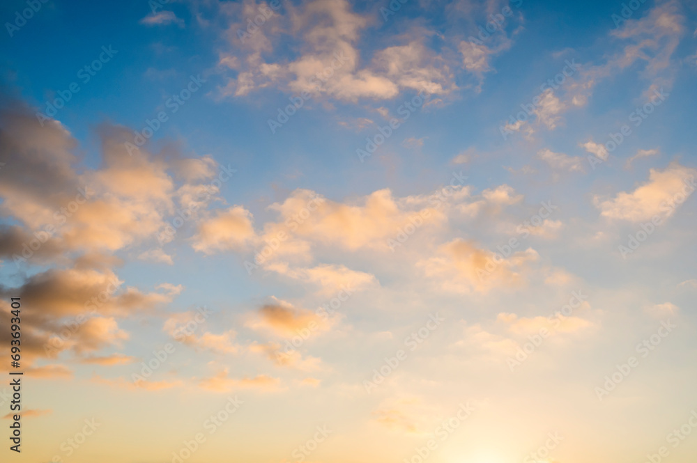 Altocumulus pre twilight sky as the sun sets