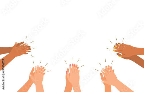 Group of people making applause by clapping hands