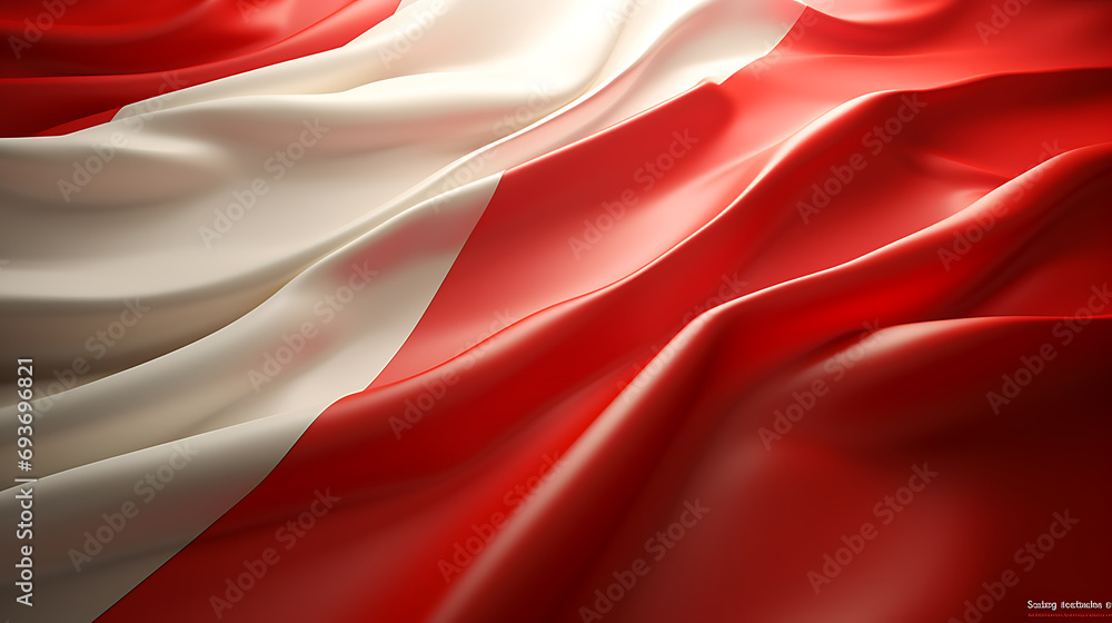 background of red and white wave cloth folds wallpaper design
