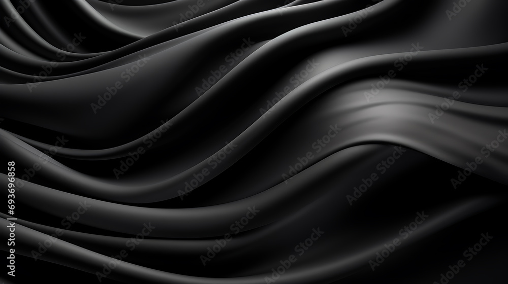 black wave folds background illustration wallpaper design