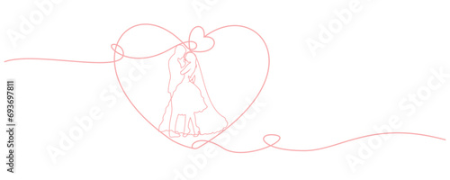 Valentine's illustration with heart outline