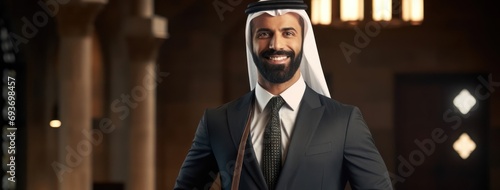 Arabic Man Lawyer Professional Profession Handsome Environment Generative AI