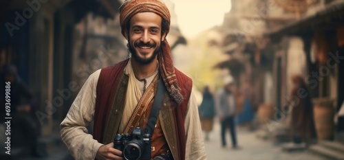 Arabic Male Photographer Job Employment Attractive Concept Generative AI photo