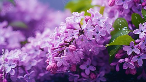 Delicate lilac flowers, like drops of magic decorating the garden