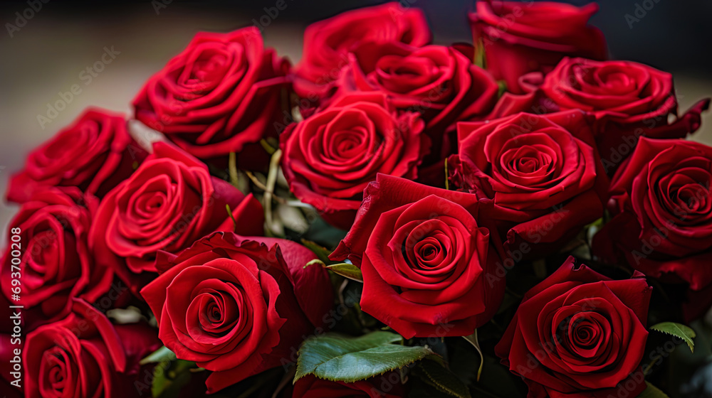 A luxurious bouquet of red roses symbolizing love A luxurious bouquet of red roses symbolizing love