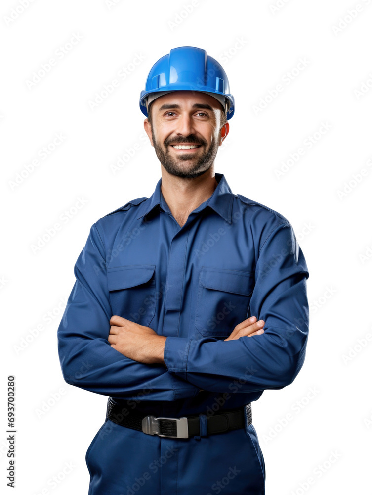 technical man wear blue uniform in transparent background technical man wear blue uniform in transparent background