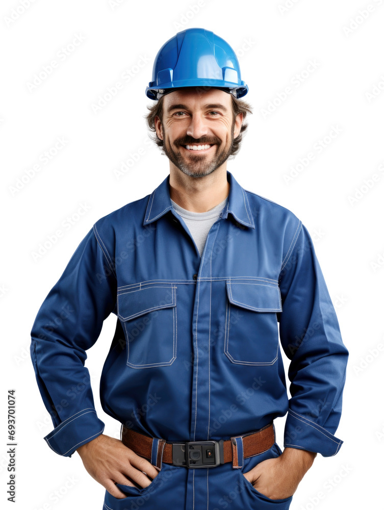 technical man wear blue uniform in transparent background technical man wear blue uniform in transparent background