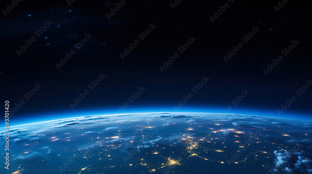 A panoramic view of the Earth from the side of the cosmos