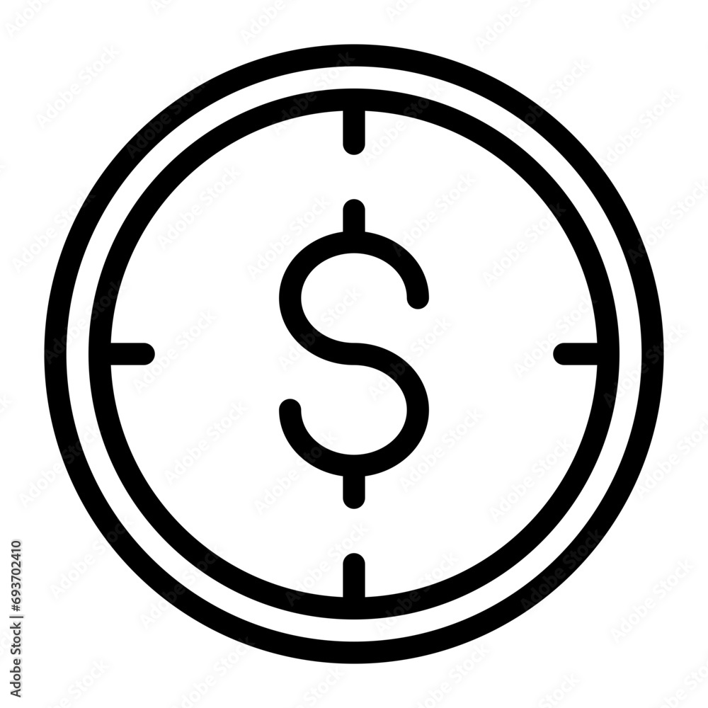 This is the Money icon from the investment icon collection with an outline style This is the Money icon from the investment icon collection with an outline style