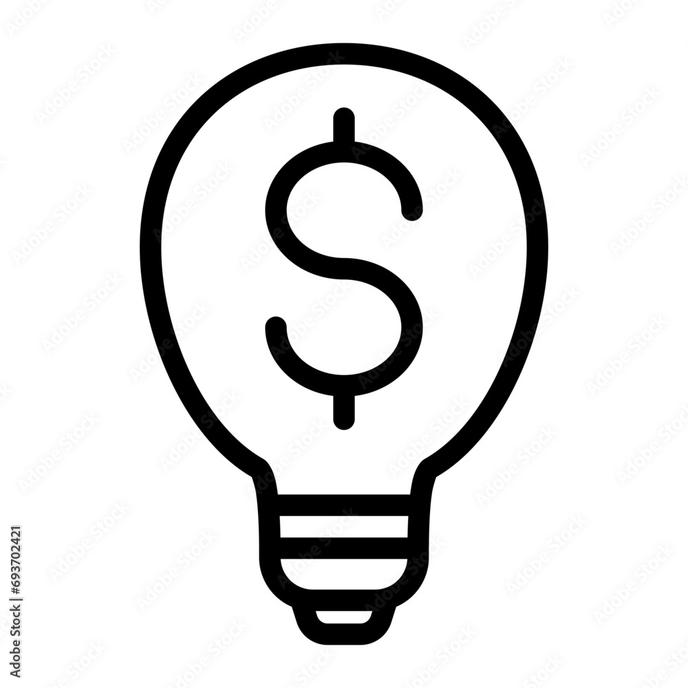 This is the Idea icon from the investment icon collection with an outline style