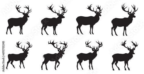 Elk Silhouette Collection. Vector illustration