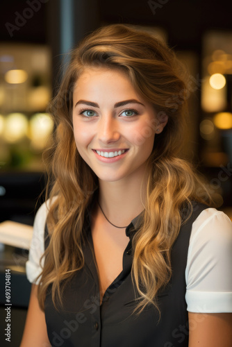 A young front desk receptio...