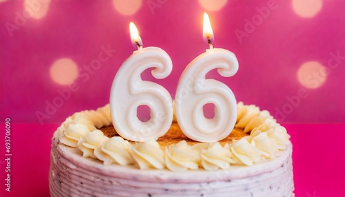 Number 66 Birthday cake. Sixty six number birthday cake	
 photo