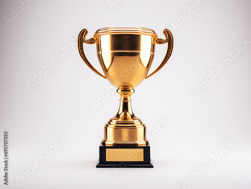 Gold trophy isolated on a white.