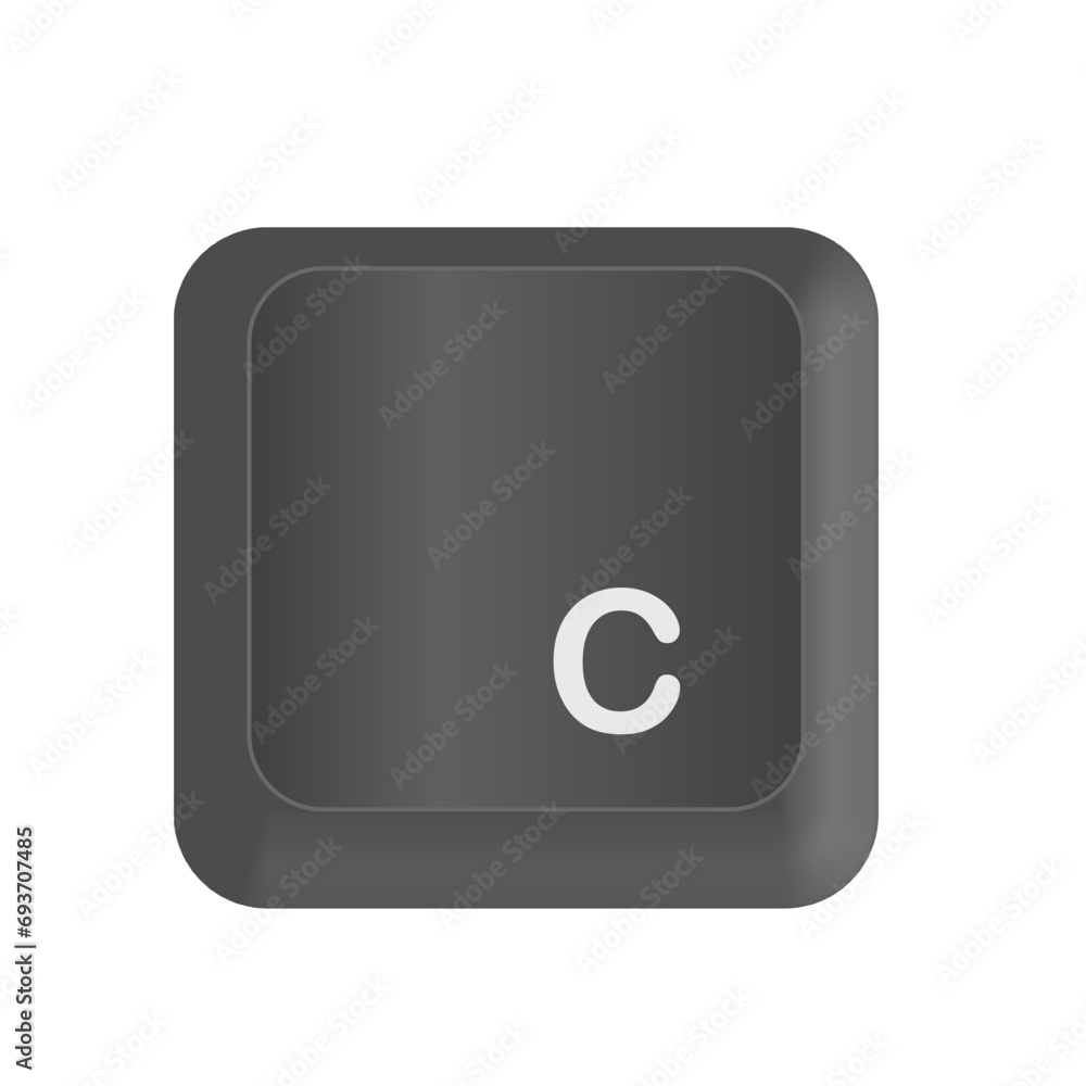 Vector Letter C in black on the keyboard Vector Letter C in black on the keyboard