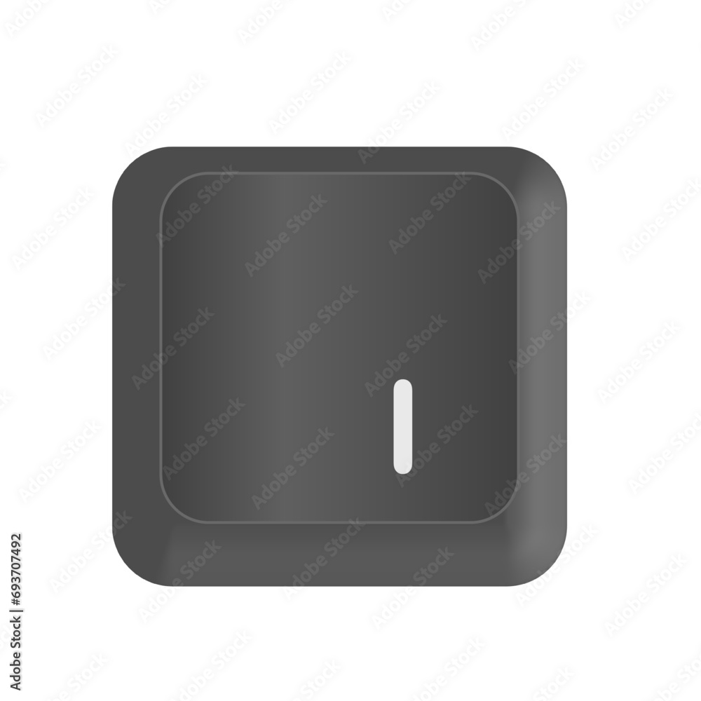 Vector Letter I in black on the keyboard Vector Letter I in black on the keyboard