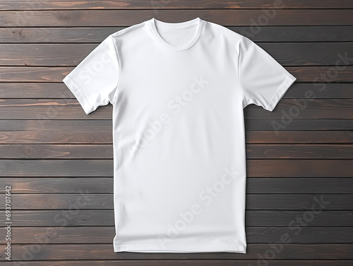 An empty white round neck shirt for mockup.