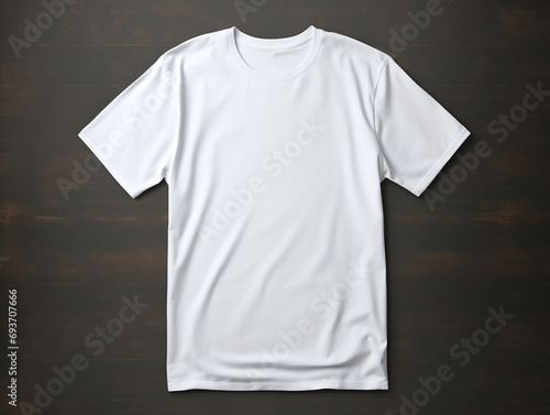 An empty white round neck shirt for mockup.