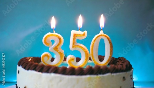 350 years Birthday cake. Three hundred fifty number cake.	
 photo