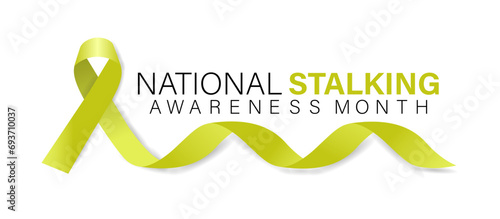 Vector illustration on the theme of National Stalking awareness month . Banner, greeting card, poster with background design. 