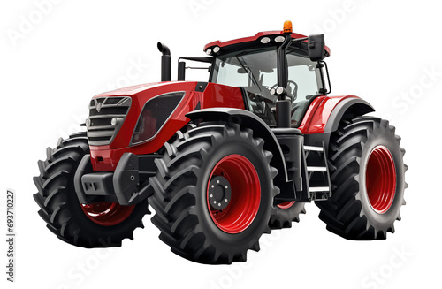 3D tractor isolated on transparent background. PNG file, cut out