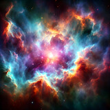 Ethereal Cosmic Nebula Core in Vibrant Colors
