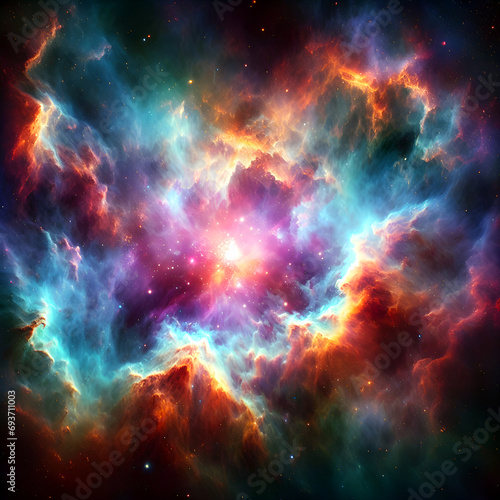 Ethereal Cosmic Nebula Core in Vibrant Colors